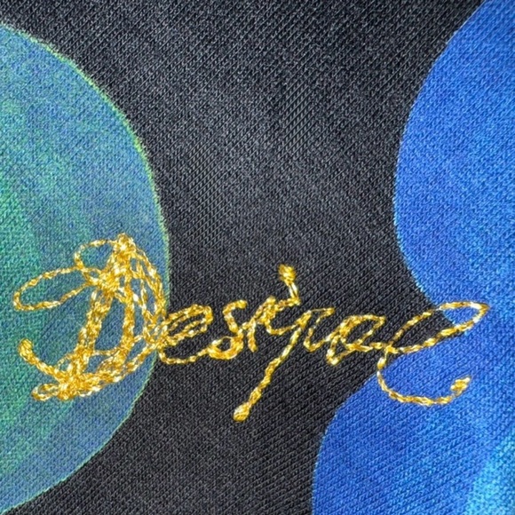 DESIGUAL A-line Knee Length Multicolor Elastic Waist Galactica Skirt - Picture 9 of 12